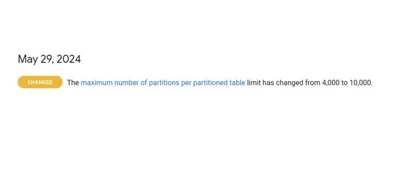 Google Increased the Maximum Number of Partitions for BigQuery