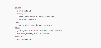 Using ARRAY_AGG in BigQuery to Rebuild User Paths from Raw Events