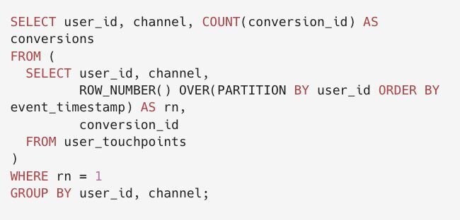 How to Shift Attribution from Last Click to First Click in SQL